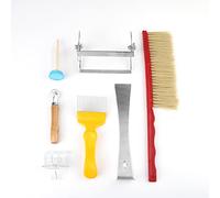 Kuuleyn 7pcs Professional Tequaring Équipement d'abeille Brosse d'abeille Couverture Reine Rattron Supplies Apoeping Assurez la Gestion de la Ruche et Les débutants Bénils