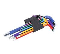 Kuuleyn 9 PCS 1,5-10mm Clés Allen Clés Hexagonales, outils de jeu de clés hexagonales,jeu de clef allen à douille hexagonales colorées à extrémité plate pour outil de maintenance