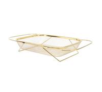 Kuuleyn au-Dessus du colonisseur de l'évier, Panier de passoire Extensible en Acier Inoxydable avec Maille et poignées Fins, Rectangle collanture de lavabo de Cuisine en Or pour la (Doré)