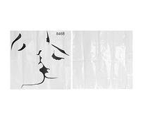 Kuuleyn Autocollant mural motif amoureux des baisers, autocollant décoratif auto-adhésif en PVC, papier peint mobile pour chambre à coucher, salon, surfaces lisses, fenêtres en