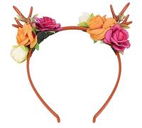 Kuuleyn Bandeau personnalisé d'accessoires pour cheveux d'animaux de Noël, incroyable fleur en corne de renne, guirlande florale pour fête, cosplay, mariage, Noël