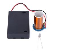 Kuuleyn Bobine Tesla électronique, PVC alimentée par Batterie, allumage à Distance sans Arc, kit de Bricolage électronique Tesla pour la Conception de Cours d'expériences étudiantes(Finished Product)