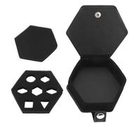 Kuuleyn Boîte à dés Étui de Rangement Plateau en Cuir PU éponge Multifonctionnel Portable pour Voyage Noir Hex
