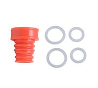 Kuuleyn Bottle Shower Spray Head, Portable Léger, Fixation de Bouteille à Eau en Plastique avec 4pcs Silicone Roches pour Les Voyages en Plein air Camping Randonnée (Orange)