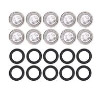 Kuuleyn Brake Cylinder Reservoir Sight Glass, Resin Lens Brake Master Cylinder Sight Glass, 10pcs Brake Master Cylinder Sight Glass with O Ring Motorcycle Brake Master Cylinder Win (18MM)