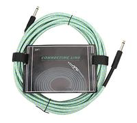 Kuuleyn Câble audio, cordon de guitare, câble d'instrument de musique tressé de blindage de blindage audio rallonge avec bouchon plaqué 6 mètres (Vert)