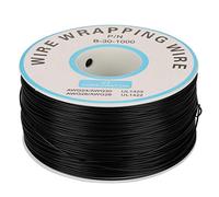 Kuuleyn Câble électrique, Silicone 1Roll Wire-Wrapping Single Copper Wire Strand 30AWG Cable 0.25mm Core Diameter for Laptop, Motherboard, LCD Display, Breadboard, Electronic Test(Noir)