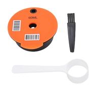 Kuuleyn Capsule de café rechargeable, dosette de café réutilisable, accessoire de machine à café filtre en plastique avec brosse à cuillère facile à nettoyer pour les amateurs de (60ML)