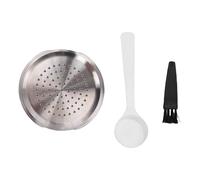 Kuuleyn Capsule de café rechargeable, dosette de café réutilisable, filtre en acier inoxydable avec brosse à cuillère, kit complet adapté pour machine à café HD7801 HD6592,