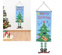 Kuuleyn Cartoon Wall Hangings,Party Christmas Decorations,Christmas Themed Door Banner Xmas Doors Wall Decorations Cartoon Hanging Banner Canvas (Arbre de Noël)