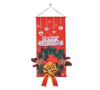 Kuuleyn Cartoon Wall Hangings,Party Christmas Decorations,Christmas Themed Door Banner Xmas Doors Wall Decorations Cartoon Hanging Banner Canvas (couronne)