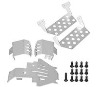 Kuuleyn Châssis en Acier Inoxydable 5 pièces, Plaque antidérapante blindée, armures de châssis Rc Fixes pour Traxxas TRX-4 82056-4 Voiture télécommandée Les Meilleurs Accessoires Argent