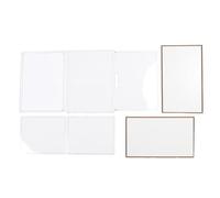 Kuuleyn Clear Display Case, Plastic Display Box Home Storage Organizer with Stable Base for Trophy, Collectibles, Assemble Cube Showing Box Stand 14.3x8.7x10.7in 2 Colors (White)