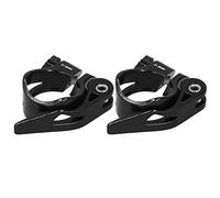 Kuuleyn Collier de serrage de tige de selle de vélo, 2 pièces C73 en alliage d'aluminium 31,8 mm Clip de tige de selle à dégagement rapide pour vélo de montagne (Noire)