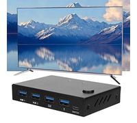 Kuuleyn Commutateur KVM 2 Ports, boîtier de Commutation KVM, commutateur KVM HDMI 2 Ports Adaptateur Audio vidéo HUB/boîtier de Commutation HDMI/KVM pour Souris/Clavier