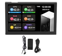 Kuuleyn Computer Temperature Monitor Computer Temperature Display IPS USB Mini Screen 5 inch 800x480 Resolution Type C Sub Screen Pc Data Monitor for Aida64 (Black)