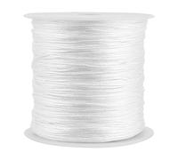 Kuuleyn Cordon de Noeud Chinois, Corde de Noeud de Corde à Tricoter, 100M x 0.8mm Nylon Cordon de Noeud Chinois Rattail Macramé Shamballa Fil Corde Blanc pour Bracelets et Colliers