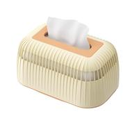 Kuuleyn Couvercle de boîte à mouchoirs, Organisateur de Table de Nuit, Support de boîte à mouchoirs en Plastique de Grande capacité, Distributeur de Couvercle de boîte à (Cream)