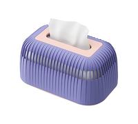 Kuuleyn Couvercle de boîte à mouchoirs, Organisateur de Table de Nuit, Support de boîte à mouchoirs en Plastique de Grande capacité, Distributeur de Couvercle de boîte à (Purple)