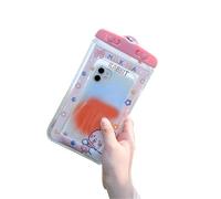 Kuuleyn Cute Cartoon Water Shedding Phone Pouch, an Essential Dry Phone Pouch for The Beach Cruise, Sensitive Touchscreen, Transparent Design, with Lanyard, Suitable for Outdoor (Pink Rabbit)