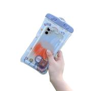Kuuleyn Cute Cartoon Water Shedding Phone Pouch, an Essential Dry Phone Pouch for The Beach Cruise, Sensitive Touchscreen, Transparent Design, with Lanyard, Suitable for Outdoor (Blue Brown Bear)