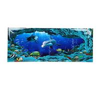 Kuuleyn Décorations de Poissons de Fond d'Aquarium Images, Affiche de Fond Décorative Peintures du Monde Marin PVC Autocollant Paysage pour Aquarium Fish Tank (91 * 50cm)