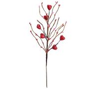 Kuuleyn Décorations de Saint-Valentin Tiges de Pics Floraux, Branches en Forme de cœur de Baies, Branches en Forme de cœur de la Saint-Valentin (achat en Paquets de 5) (Rouge)