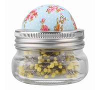 Kuuleyn Decorative Glass Bottle Pin Cushion, Large Headed Sewing Pins Holder with 200 Stainless Steel Pins for DIY Sewing Kit, Wedding Corsage, Home Decor