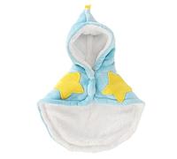 Kuuleyn Dog Winter Coat with Hat,Pet Cloak Cute Soft Comfortable Flannel Dog Warm Cape for Winter Cold Weather Sky Blue (S)