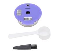 Kuuleyn Dosette de café réutilisable, tasse à capsule rechargeable, tasse à filtre à café en silicone en acier inoxydable avec cuillère à brosse, facile à nettoyer pour les (60 ml)