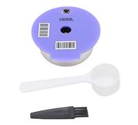 Kuuleyn Dosette de café réutilisable, tasse à capsule rechargeable, tasse à filtre à café en silicone en acier inoxydable avec cuillère à brosse, facile à nettoyer pour les (180 ml)