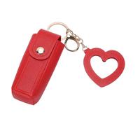 Kuuleyn Étui à Rouge à Lèvres avec Miroir pour Sac à Main Étui de Rouge à Lèvres en Cuir PU Porte-clés Organisateur de Voyage à Manches Portables pour Femmes (Rouge)