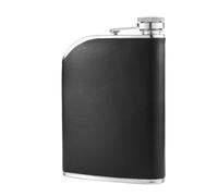 Kuuleyn Flasque en verre moderne, petite flasque de voyage portable, bouteille de vin en acier inoxydable, capacité de 240 ml, flasque portable légère et anti-fuite pour les (Noire)