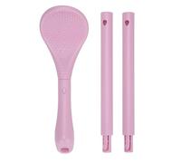 Kuuleyn Foot Scrubber Brush Shower,Long Handle Curved Head,Adjustable 3 Lengths Multipurpose Cleaning Tool ABS PA Material Bathroom Accessory Foot Care Relaxation (Pink)