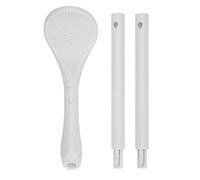 Kuuleyn Foot Scrubber Brush Shower,Long Handle Curved Head,Adjustable 3 Lengths Multipurpose Cleaning Tool ABS PA Material Bathroom Accessory Foot Care Relaxation (White)