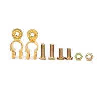 Kuuleyn Gold Brass Battery Terminal Connectors, Universal Top Post Positive & Negative Clamp for Car Boat Truck Marine
