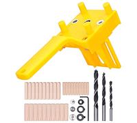 Kuuleyn Goujon à centrage automatique, kit de gabarit de cheville 41 pièces, gabarit de perçage multifonctionnel durable réglable de haute précision pour trous droits pour le (Jaune)