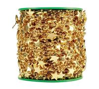 Kuuleyn Guirlande de guirlandes, ficelle décorative, plastique bricolage étoile fausses perles guirlande de ficelles for arbre de Noël décoration de bouquet de fête de mariage (étoile dorée à cinq bra