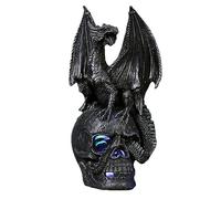 Kuuleyn Halloween Lava Holy Dragon Ornaments European Style Resin Dragon Statue Creatively Eerie Decoration for Backyard Lawn,Resin Ornaments,Ghost Festival Creative Gifts (Skeletosaurus Black)
