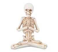 Kuuleyn Halloween Yoga Skeleton Statue,Lifelike,Skeleton Figurine for A Festive Party Or Party Decoration Home, Bars, Cafes, and Various,Resin,Skull Meditation