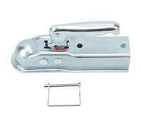 Kuuleyn Heavy Duty Trailler Tongue Coupler, Straight Tongue Trailer Coupler 50mm Hitch Ball Square Channel 3500 LB Load Capacity Forged Steel Galvanized Hook Connector