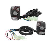 Kuuleyn Interrupteur d'éclairage de moto, bouton de commande de commutateur de guidon de moto de 22 mm universel pour clignotant (Lumière rouge)