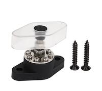 Kuuleyn Isulate Battery Post Berminal Block, 3/8in 180A Power Distribution Block 8 + 1 Point Bus Bar Bar Jonction avec Une Couverture Transparente (AOA6213C-M10)