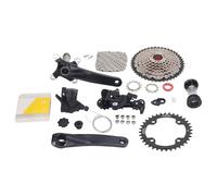 Kuuleyn Kit chaîne Speed Bike, dérailleur avant et arrière, roue 9 vitesses, volant d'inertie à vitesse variable de 11 à 46 dents, manivelle, crochet de queue de chaîne pour vélo (Plateon 36t)