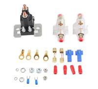 Kuuleyn Kit d'isolateur de batterie double relais 500 A DC 12 V avec porte-fusible, fusibles 100 A pour voiture, camping-car, yacht, audio, courant continu 300 A