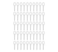 Kuuleyn Lame de Tondeuse à Gazon, 50 pièces de Lames en Plastique pour Tondeuse à Gazon pour Bosch ALM 28/ALM 30/Art 23 Accu/Art 23 U(Blanche)