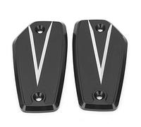 Kuuleyn Lot de 2 bouchons de réservoir de frein et d'embrayage avant, pièces de rechange adaptables pour motos sportives de performance (2008-2011 et 2021-2022), installation (Black)