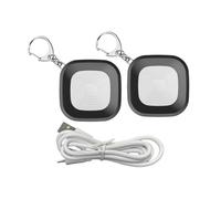 Kuuleyn Lot de 2 Porte-clés d'alarme de sécurité personnelle, Son Fort de 105 DB avec lumière stroboscopique LED 3 Couleurs, équipement de Course réfléchissant Rechargeable par (Noire)