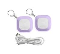 Kuuleyn Lot de 2 Porte-clés d'alarme de sécurité personnelle, Son Fort de 105 DB avec lumière stroboscopique LED 3 Couleurs, équipement de Course réfléchissant Rechargeable par (Violette)
