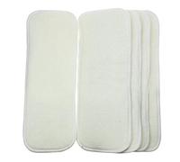Kuuleyn Lot de 5 protège-couches réutilisables en coton et lin pour bébé, 4 couches lavables, accessoires écologiques pour couches lavables, coussinets absorbants doux et